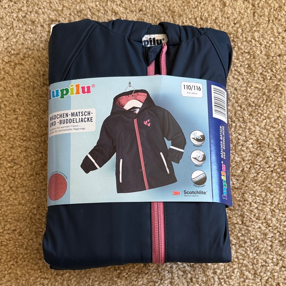 Lupilu Navy and Pink Kids' rain Jacket size 5T